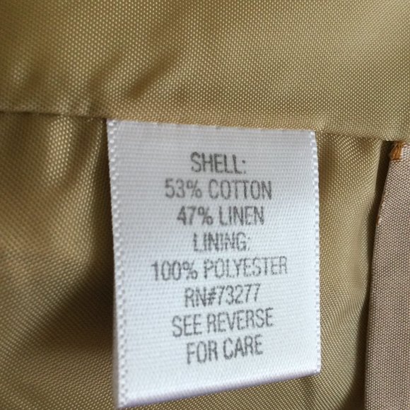 Dana Buchman Tan Linen/Cotton Zippered Jacket, 10 - Picture 6 of 6